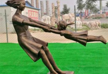 仿古母親雕塑 騰飛草地女人雕塑 房地產肖像雕塑