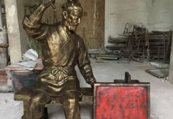 景觀魯班雕塑 烤漆大型手藝人雕塑 酒店木匠雕塑