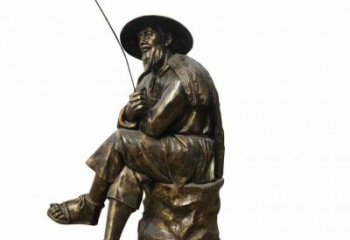 現(xiàn)代漁民雕塑 大型別墅區(qū)民俗雕塑 鑄銅捕魚雕塑