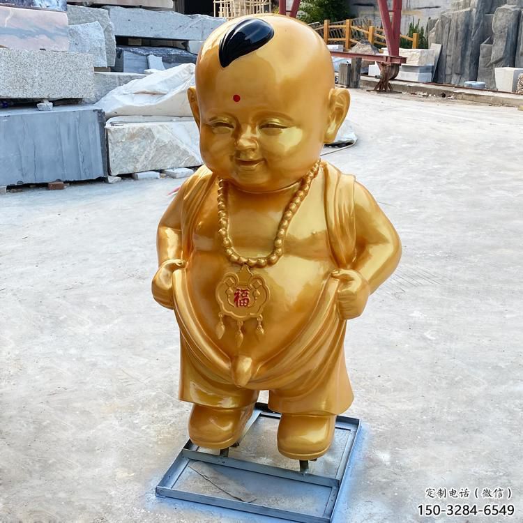 創意小和尚雕塑 鑄銅兒童雕塑 公園肖像雕塑