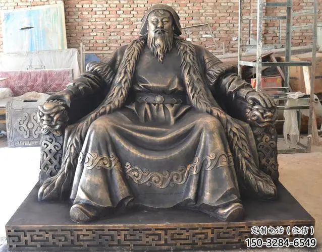 皇帝雕塑 烤漆大型古代雕塑 鑄銅雕塑