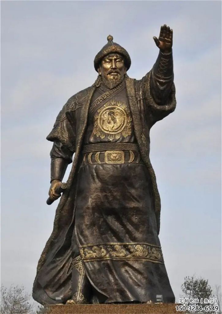 噴漆皇帝雕塑 中式村口古代雕塑 草地雕塑