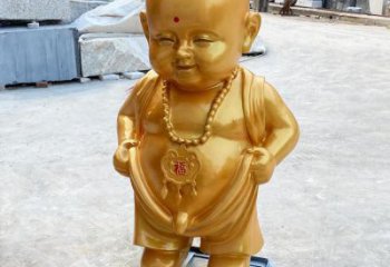 創(chuàng)意小和尚雕塑 鑄銅兒童雕塑 公園肖像雕塑