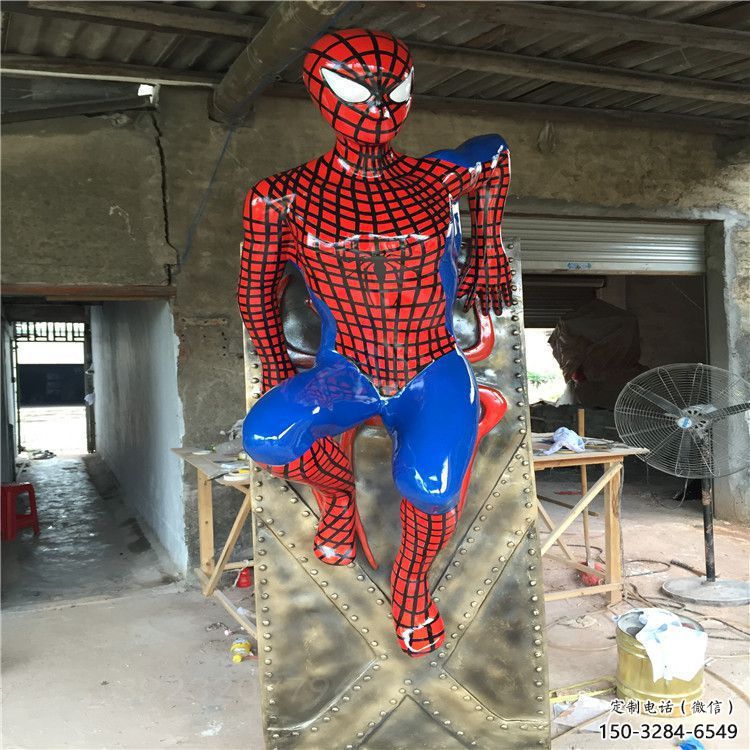 彩繪蜘蛛俠雕塑 大型城市雕塑 商業(yè)街?jǐn)[件