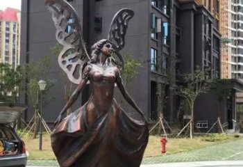 街道天使雕塑 現代景觀擺件 彩繪卡通雕塑