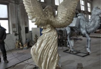 農(nóng)村天使雕塑 抽象藝術(shù)擺件 烤漆卡通雕塑