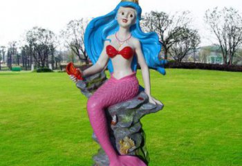 彩繪美人魚雕塑 大型城市雕塑 商業街擺件