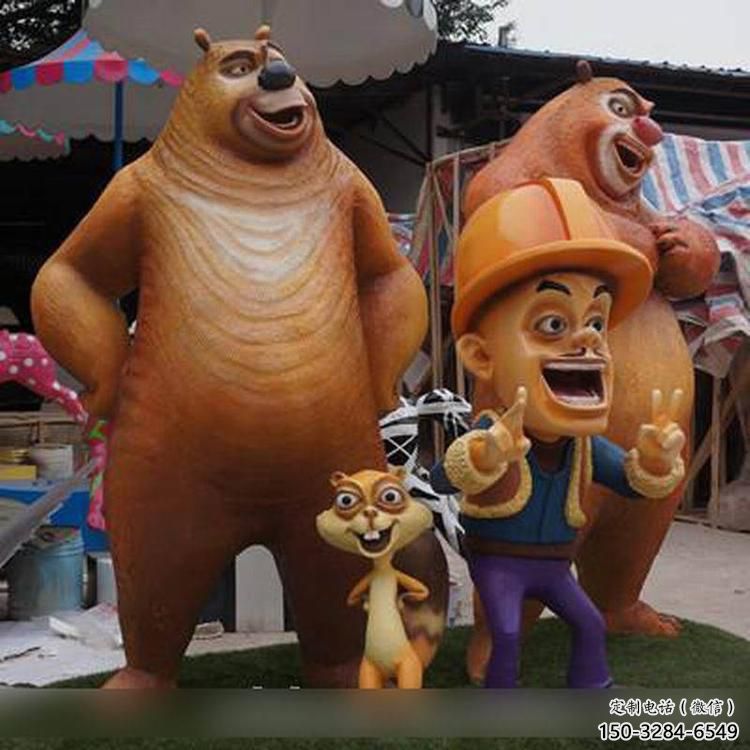 門口熊大雕塑 售樓處動漫雕塑 彩繪小品