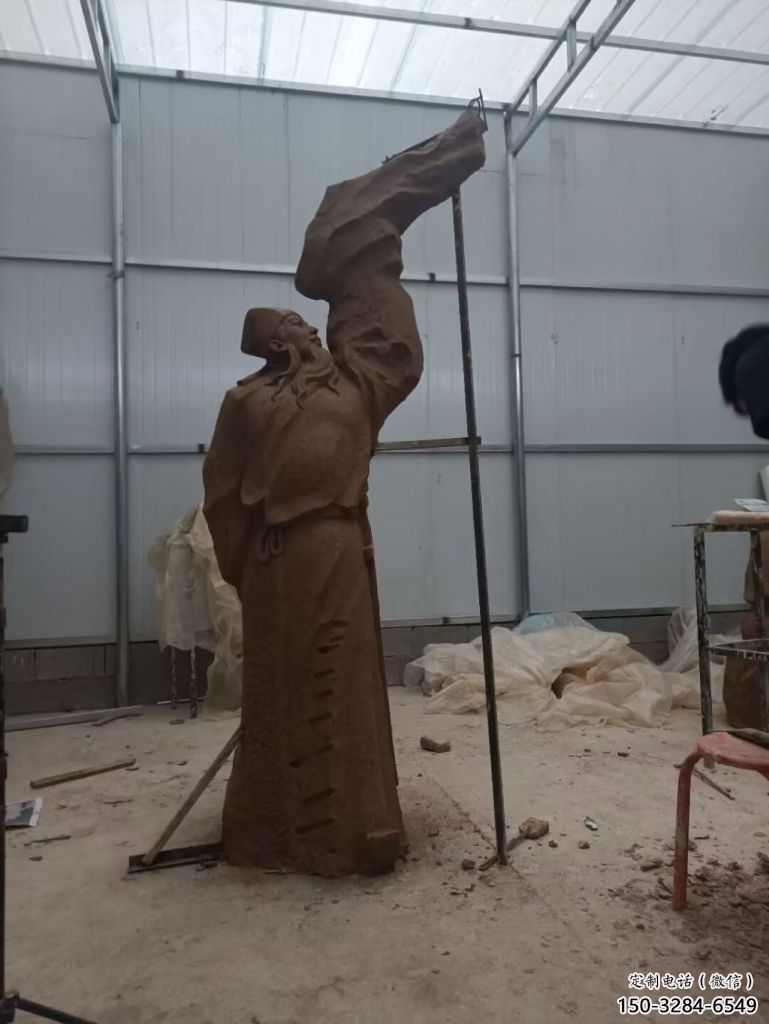 房地產(chǎn)李白雕塑 景觀人物雕塑 黃銅詩(shī)人雕塑