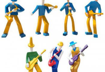 吹拉彈唱雕塑 鑄造公園樂隊(duì)雕塑 歐式音樂人雕塑