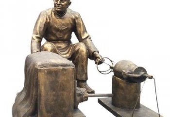 爆米花雕塑 景觀美陳民俗雕塑 鑄銅小吃雕塑