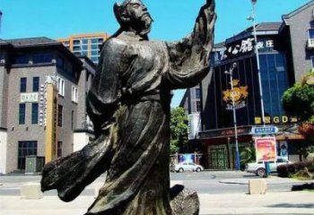 公園李白雕塑 戶外景觀人物雕塑 抽象詩人雕塑