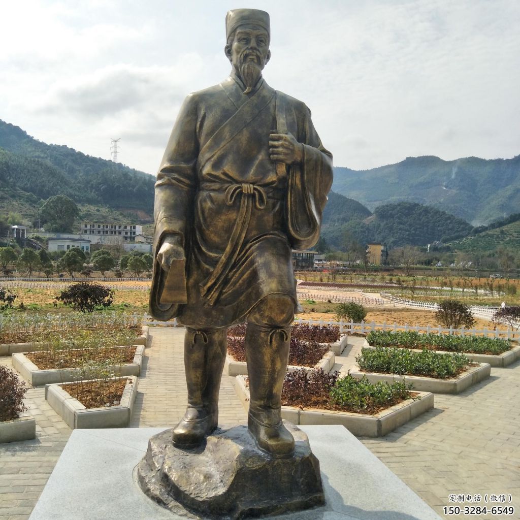 李時(shí)珍雕塑 仿真景觀人物雕塑 烤漆名醫(yī)雕塑