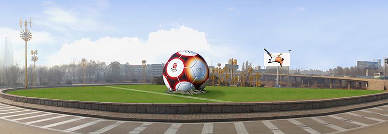 廣場(chǎng)足球雕塑 抽象景觀球形雕塑 烤漆球類雕塑