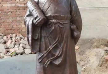 商業(yè)街李時(shí)珍雕塑 烤漆人物雕塑 彩繪名醫(yī)雕塑