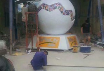 大型籃球雕塑 鍛造發光球形雕塑 房地產球類雕塑