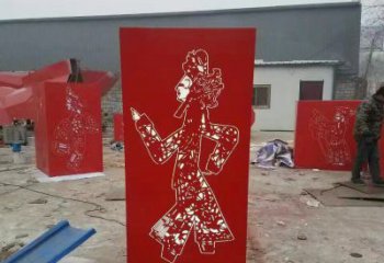 別墅區皮影雕塑 仿真傳統雕塑 大型雕塑