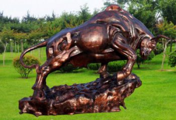 玻璃鋼開荒牛雕塑 風景區彩繪雕塑 抽象擺件