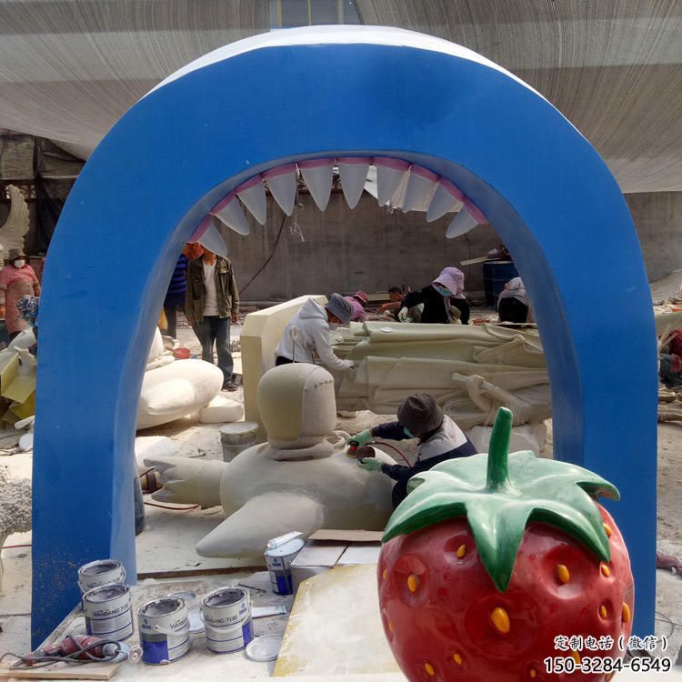 公園大門雕塑 創(chuàng)意企業(yè)雕塑 美陳拱門雕塑