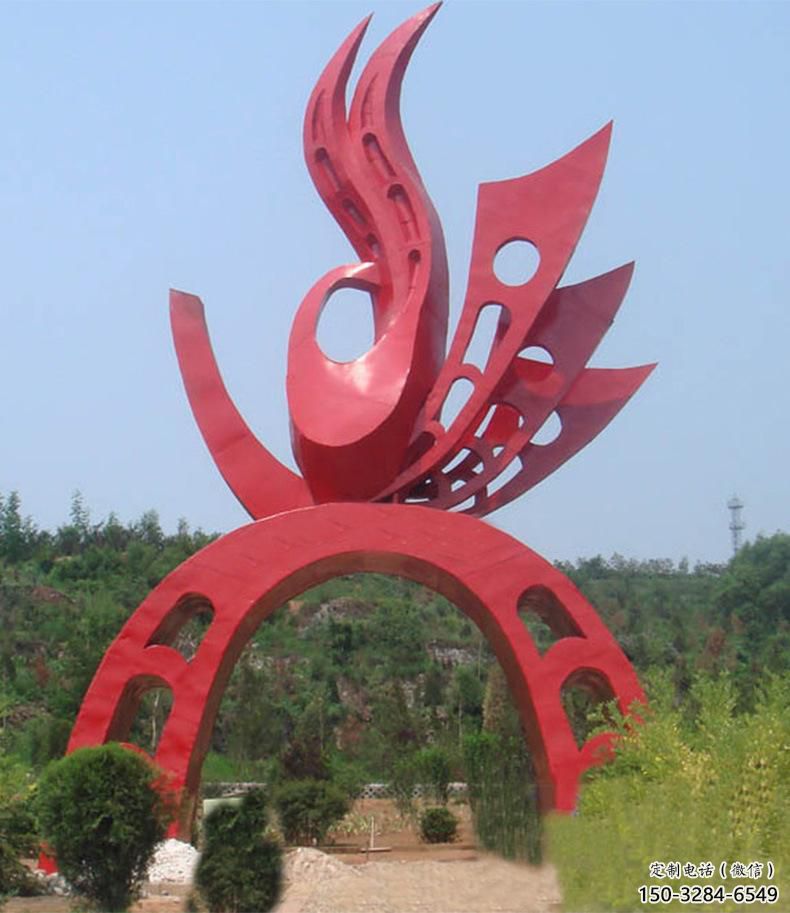 政府大門雕塑 仿真景觀雕塑 烤漆拱門雕塑