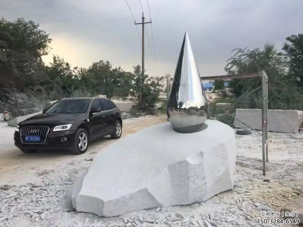 鏡面水珠雕塑廠家，立體藝術效果，不銹鋼材質制作