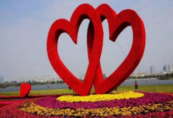 房地產愛心雕塑 剪影愛情雕塑 鍛造雕塑