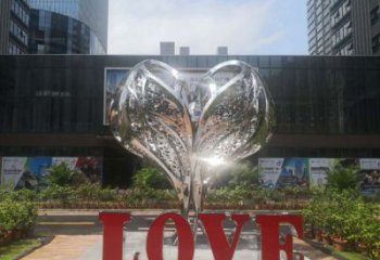 街道心形雕塑 現(xiàn)代桃心雕塑 彩繪愛情雕塑