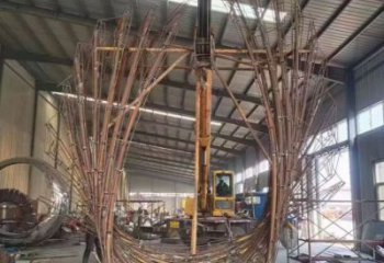 鳳尾雕塑 仿真展翅造型 烤漆雕塑