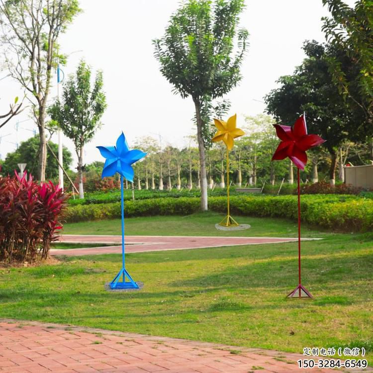 別墅區風車雕塑 大型別墅區旋轉雕塑 剪影旋轉雕塑