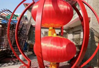 城市燈籠雕塑廠家，烤漆工藝雕塑，公園廣場擺件