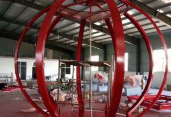 鏤空燈籠雕塑 烤漆大型雕塑 彩繪雕塑