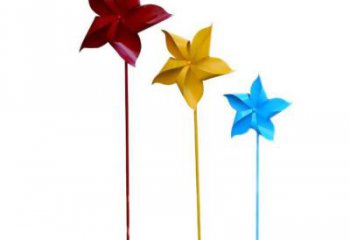 大門口風車雕塑 發光公園旋轉雕塑 仿真旋轉雕塑