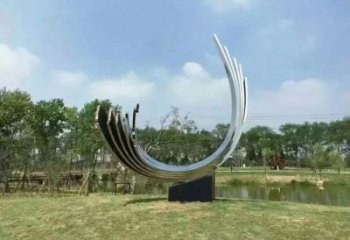 酒店月牙雕塑 景觀雕塑 現代月亮牙雕塑