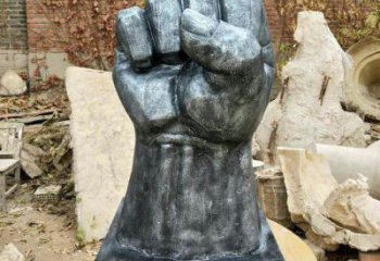 街道拳頭雕塑 現(xiàn)代握拳雕塑 彩繪手勢雕塑