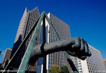 烤漆拳頭雕塑 鋼管握拳雕塑 室內(nèi)手勢雕塑