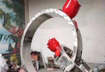 鋼管指環(huán)雕塑 異形噴水標識雕塑 農(nóng)村戒指環(huán)雕塑