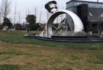 鏡面指環(huán)雕塑 烤漆大型戒指環(huán)雕塑 彩繪標(biāo)識雕塑