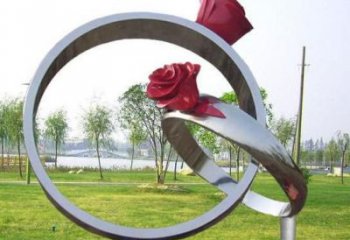 拉絲指環(huán)雕塑 鏤空創(chuàng)意戒指環(huán)雕塑 別墅區(qū)戒指環(huán)雕塑