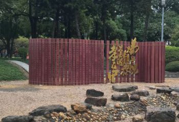 鑄造竹簡雕塑 中式村口書本雕塑 標識標識雕塑