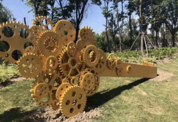 美陳齒輪雕塑 異形噴水機(jī)械雕塑 酒店工業(yè)雕塑