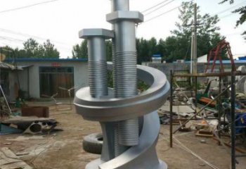 啞光齒輪雕塑 拉絲工業雕塑 步行街機械雕塑