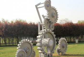 異形齒輪雕塑 現代校園機械雕塑 校園工業雕塑