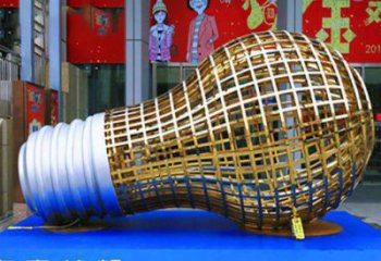 烤漆燈泡雕塑 鋼管燈具主題 室內(nèi)電燈泡雕塑