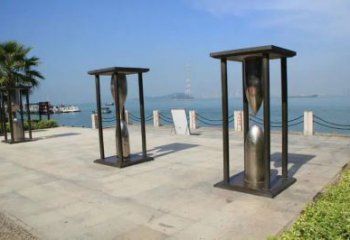 烤漆沙漏雕塑 鋼管漏斗雕塑 室內(nèi)雕塑