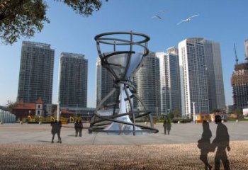 中式沙漏雕塑 啞光漏斗雕塑 游樂場雕塑