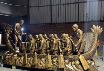 仿古龍舟雕塑 騰飛劃槳雕塑 房地產(chǎn)競(jìng)賽雕塑