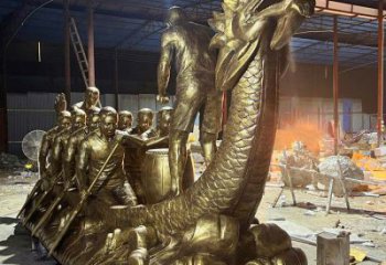 異形龍舟雕塑 現(xiàn)代校園競賽雕塑 校園劃槳雕塑