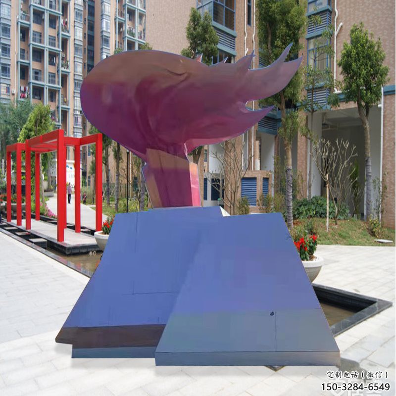 草地火苗雕塑 現(xiàn)代校園火焰頭雕塑 大型景觀雕塑