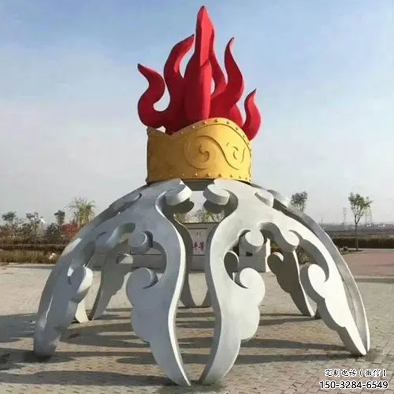 公園火苗雕塑 戶外景觀雕塑 抽象火焰頭雕塑