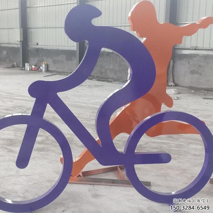 烤漆賽車雕塑 鋼管賽車人雕塑 室內體育雕塑